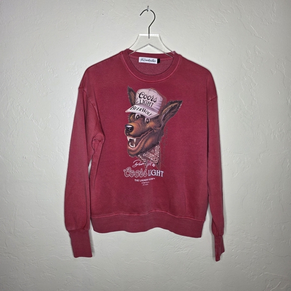 The Laundry Room Coors Light Licensed Crewneck Jumper Faded Red Small Nwot - Picture 1 of 6